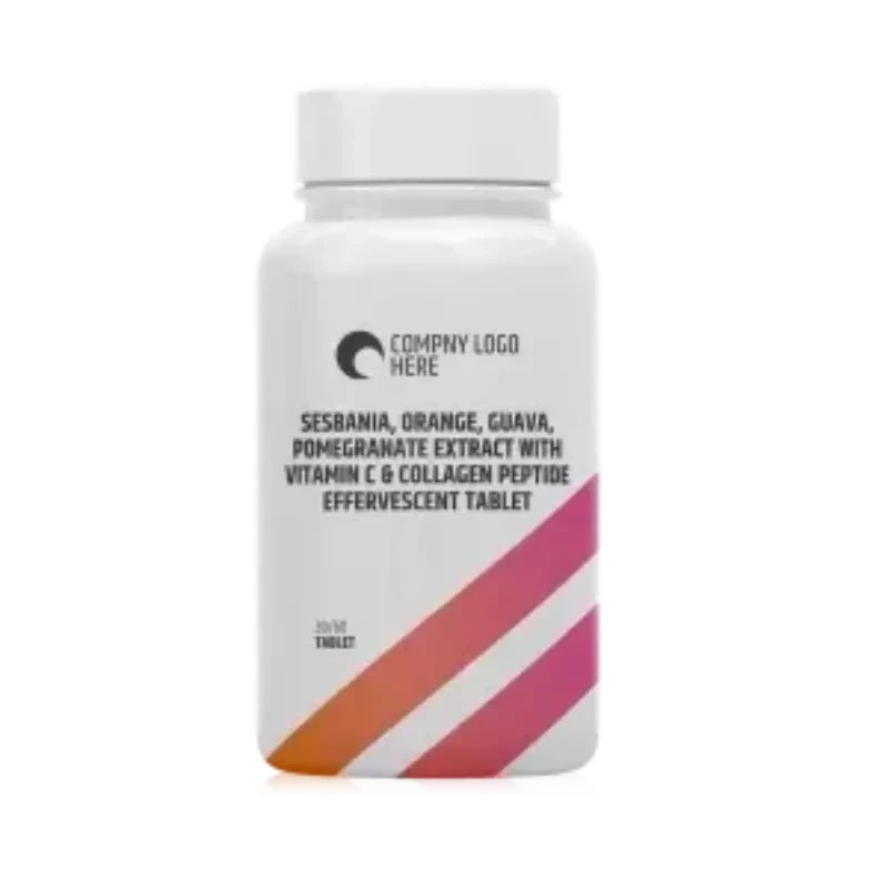 Sesbania, Orange, Guava, Pomegranate Extract with Vitamin C & Collagen Peptide Effervescent Tablet