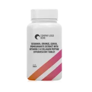 Sesbania, Orange, Guava, Pomegranate Extract with Vitamin C & Collagen Peptide Effervescent Tablet
