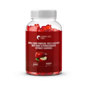 Apple Cider Vinegar, Folic Acid with Beet Root & Pomegranate Extract Gummies