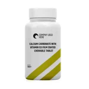 Calcium Carbonate with Vitamin D3 film coated Chewable Tablet