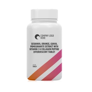 Sesbania, Orange, Guava, Pomegranate Extract with Vitamin C & Collagen Peptide Effervescent Tablet