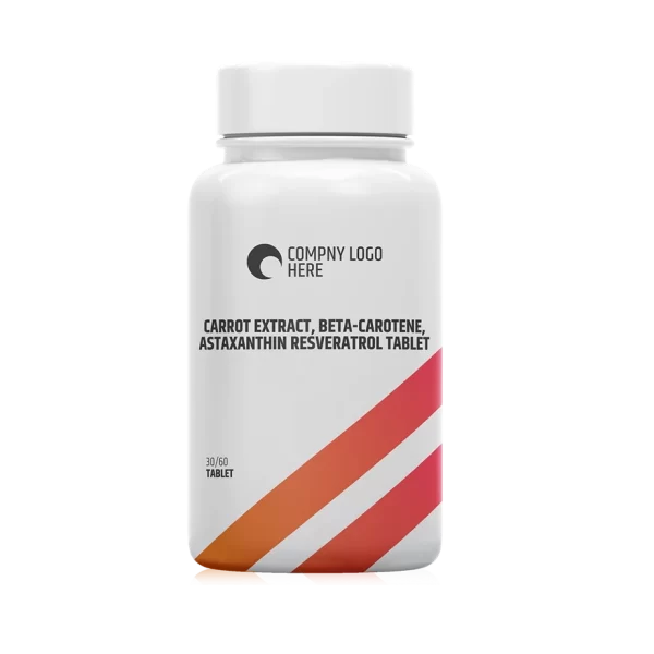 Carrot Extract, Beta-Carotene, Astaxanthin Resveratrol Tablet